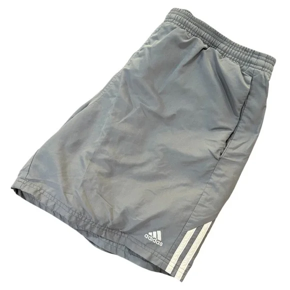 ADIDAS Athletic‎ Shorts Mens Gray Climacool Drawstring Running Gym