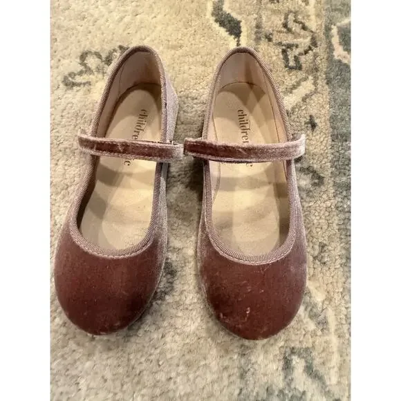 Children Chic Velvet Ballet Flat Rose Little Girls Size Sz 29 US Size 12