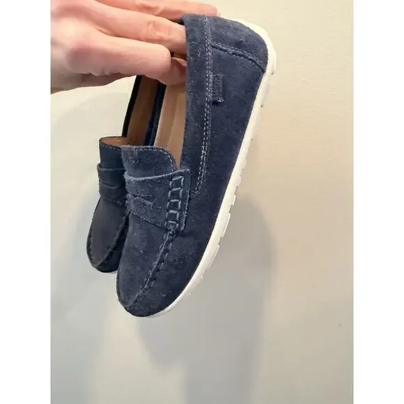 Geox Kids Navy Blue Suede Loafers Driving Mocs US Size 1 Youth
