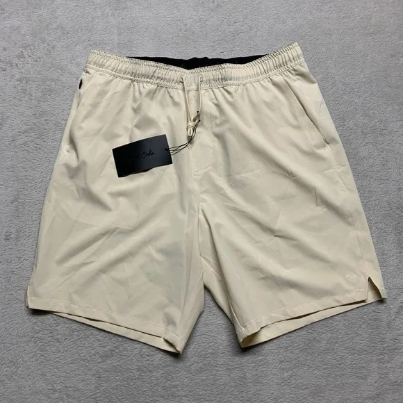 NWT Bad Birdie Active Athletic Golf Shorts Mens M Drawstring Sand Shell MSRP $74
