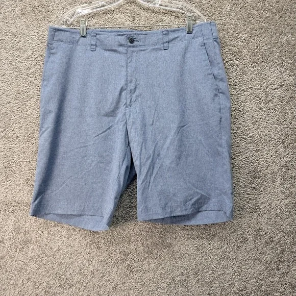 Ben Hogan Mens Blue Heathered Performance Golf Shorts Size 38 Stretch Activewear