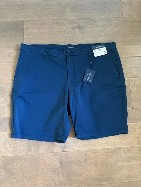 NWT Jos. A. Bank Tailored Fit Cotton Shorts Navy Flat-Front Men's 42
