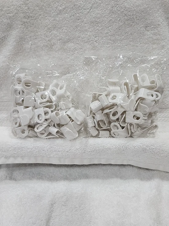Bundle of White Plastic Hanger Connection Hooks- 2 Packs