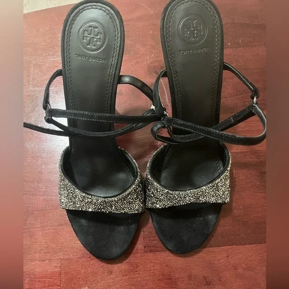 Tory Burch Glitter Heel Sandal, SZ 10M