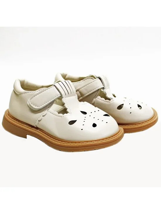 Toddler Little Girl Mary Jane Dress Shoe Party School Flower Girl Beige 9.5