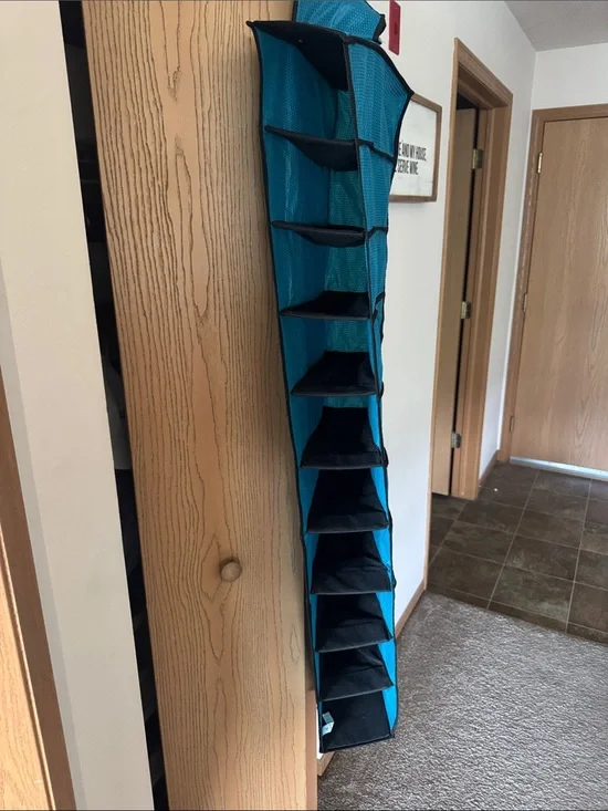 Portable Blue Hanging Closet Organizer - Home Storage & Organization