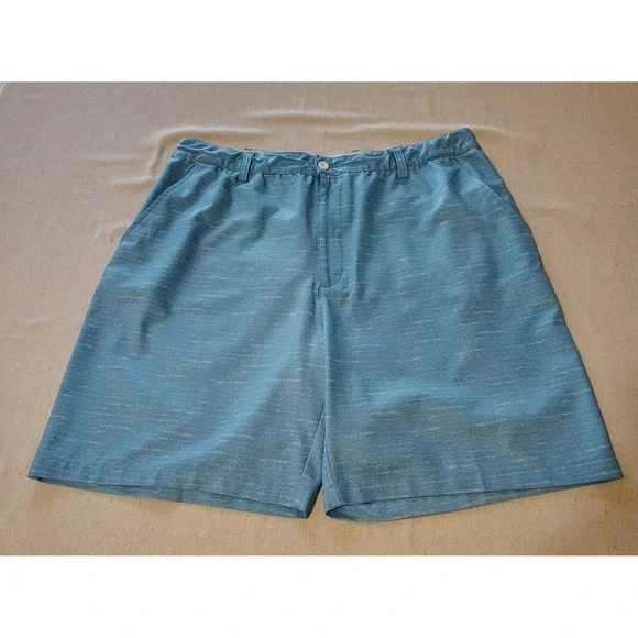Reebok Golf Mens Blue Space Dye Performance Golf Shorts Size 46 Heathered NN
