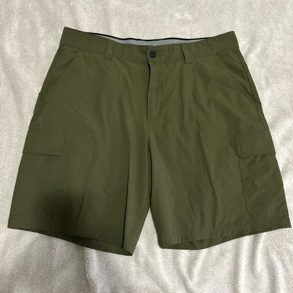 Orvis Stretch Cargo Shorts Mens 38 Olive Army Green Wicking Performance Hiking
