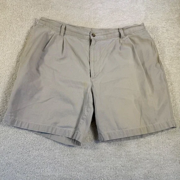 Savane Mens Khaki Chino Shorts Pleated Front Size 38 Casual Retro Y2K Classic‎