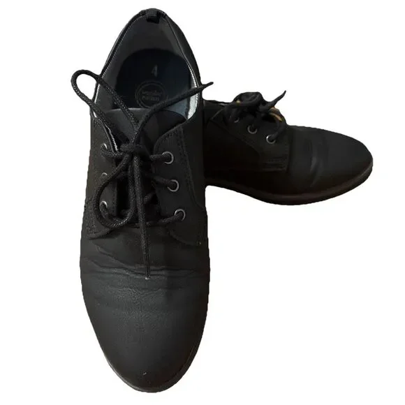 Boy’s Black Wonder Nation Oxford Dress Shoes Size 4 With Memory Foam