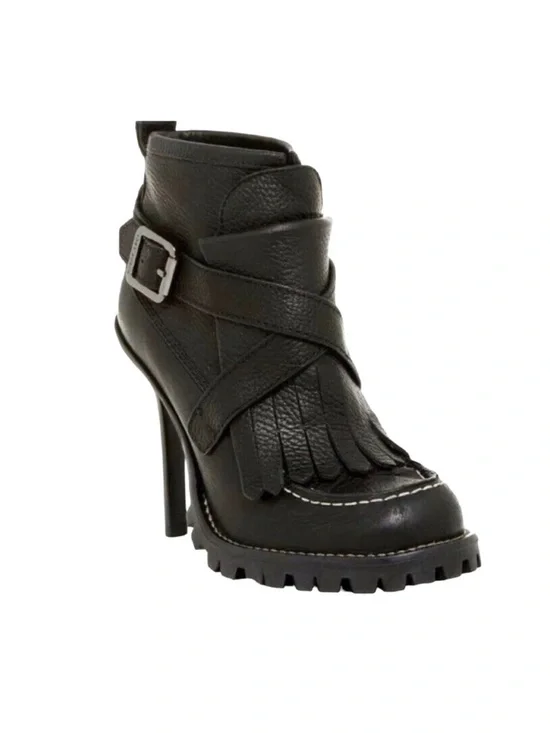 Tory Burch Lyle Leather Fringe Booties Size 9