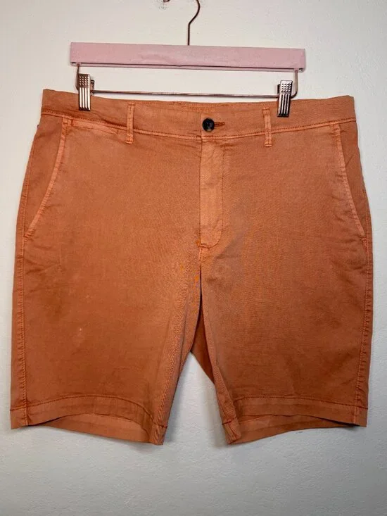 Goodfellow & Co Bengal Ginger Linden Flat Front Chino Shorts Size 34.