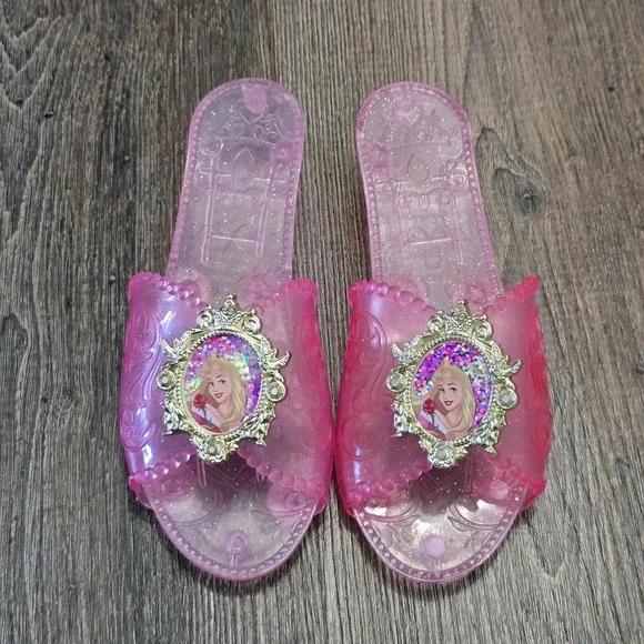 Disney Princess Aurora Sleeping Beauty Dress Up Shoes Girls OS Pink Glitter