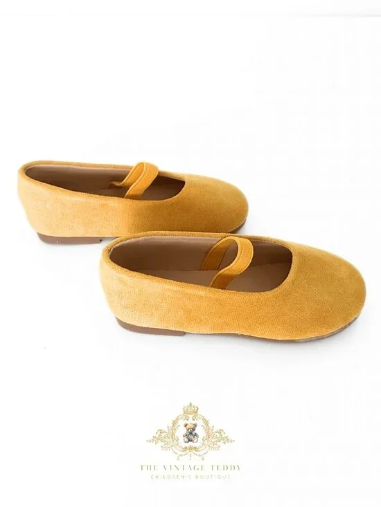 NWT Adorable Girls Ballerina Flats Children's Shoes Baby Toddler Kid Yellow 11.5