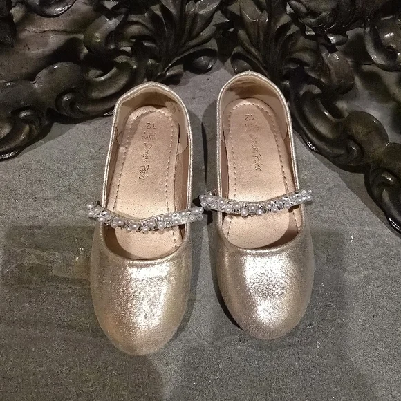 Dream Pairs Elegant Gold Kids Shoes 12