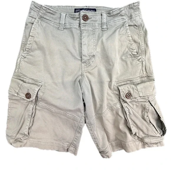 American Eagle Cargo Shorts Mens 28 Khaki Tan Extreme Flex Classic Utility 9in