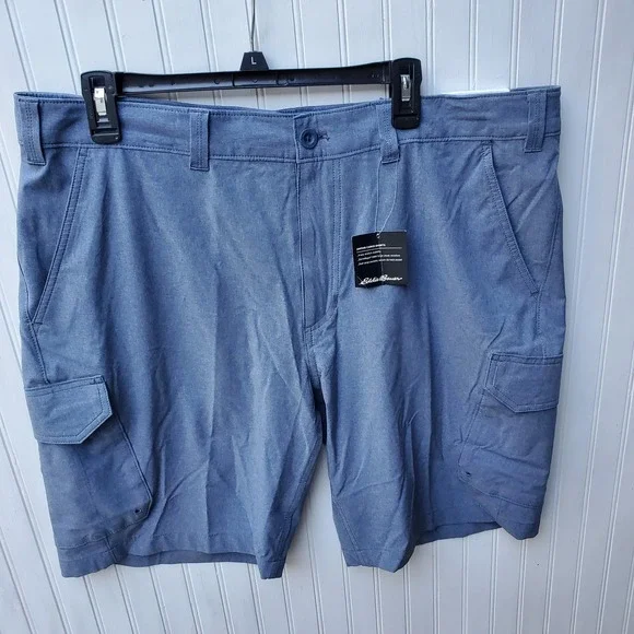 Eddie Bauer Amphib Cargo Shorts Mens 40‎ Gray Flexion Performance 10