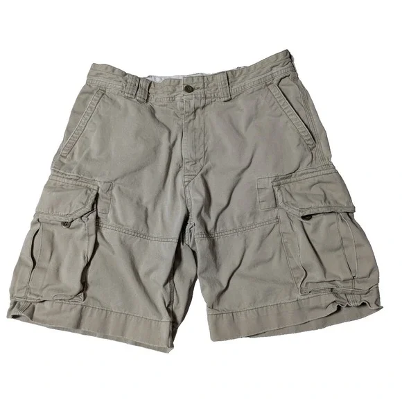 Polo Ralph Lauren‎ Classic Polo Chino Khaki Well Worn Cargo Shorts - Men 34