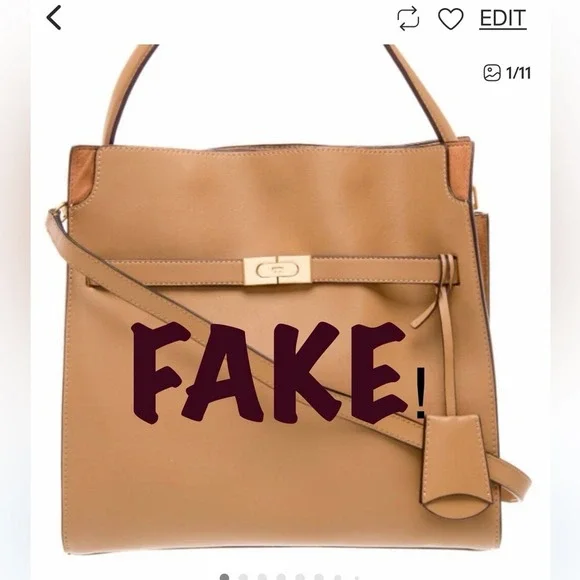 Don't buy a FAKE Tory Burch Lee Radziwill Suede/Leather double bag!