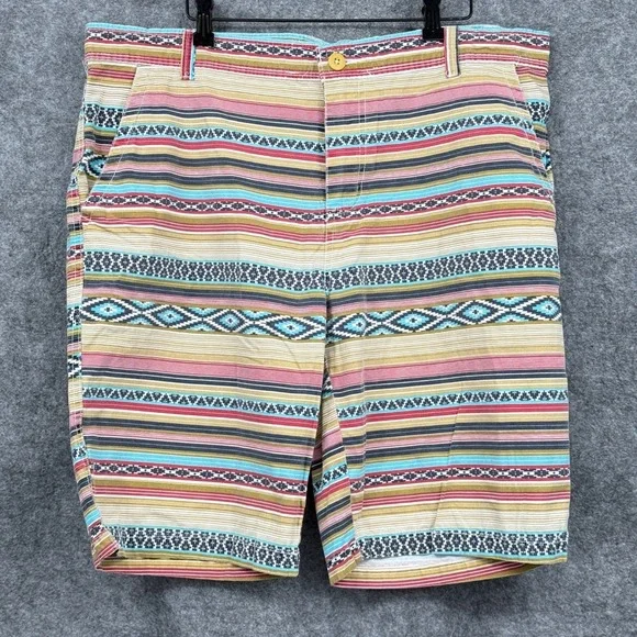 Carbon Mens Aztec Multicolor‎ Striped Bermuda Shorts Tag Size 36 (Measured 40)