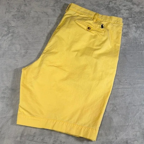 Y2K Vintage Polo Ralph Lauren Classic Fit Chino Shorts | Pastel Yellow | Size 44