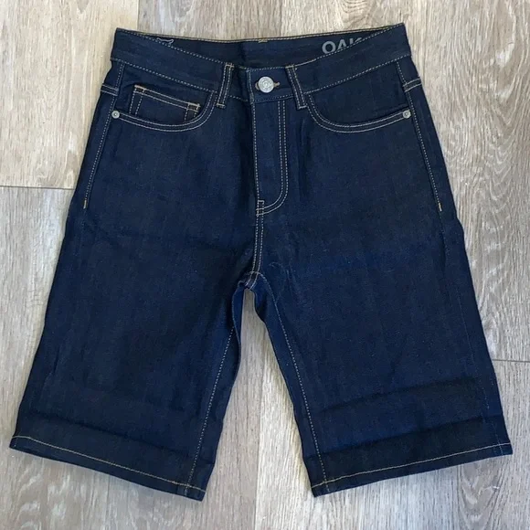 Final $ NWOT Knowledge Cotton Apparel Oak Denim Bermuda Shorts 29R