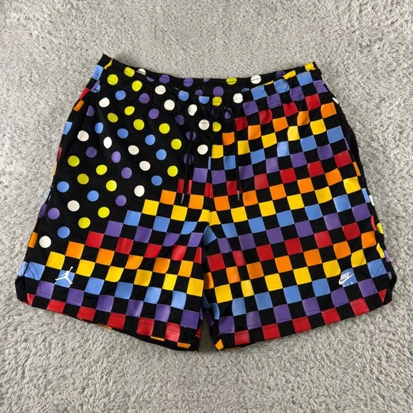 VTG Jordan Nike Air Mens Mesh Basketball Shorts Multi-Color Polka Dot M