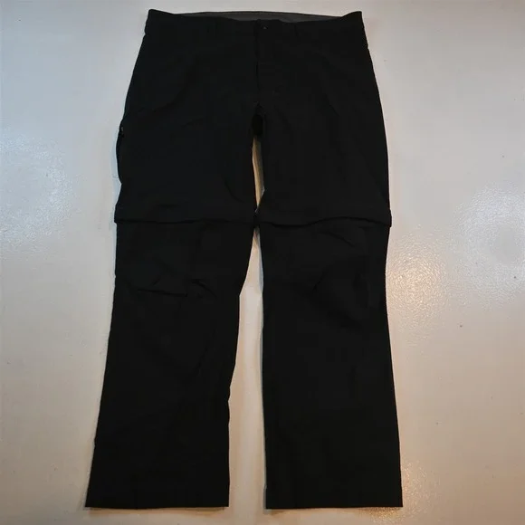 Eddie Bauer 40x30 Black Performance Zip Off Convertible‎ Cargo Shorts Mens Pants