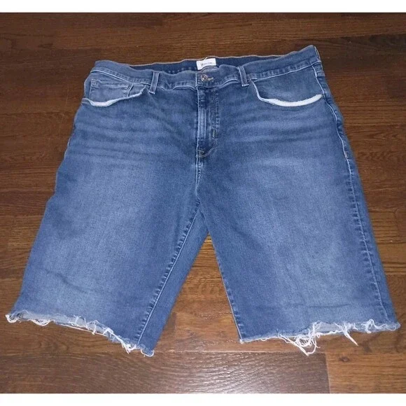 Hudson Zane Jean Shorts Mens 38x10 Stretch Cotton Blend Denim Cutoff Distressed