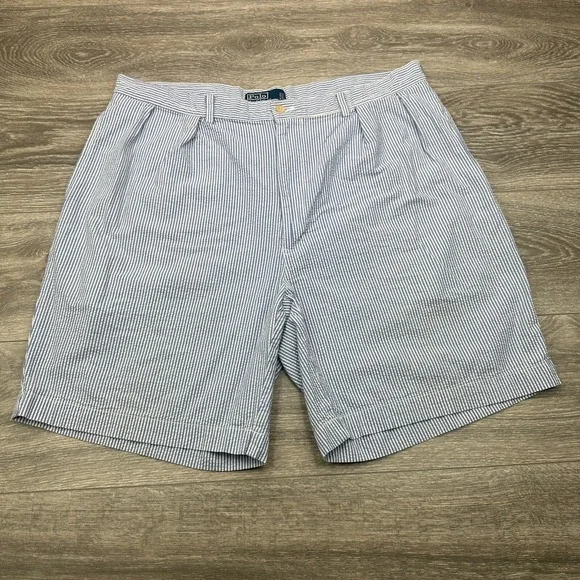 Polo Ralph Lauren Shorts Mens 40 Tyler Seersucker Golf Preppy Walking Dad Chinos