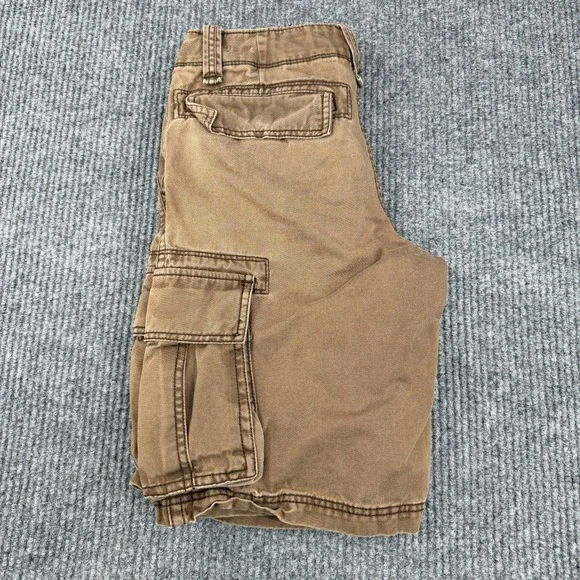 Vintage Old Navy Cargo Shorts Mens Size 28 Brown Military Heavyweight Canvas Y2K