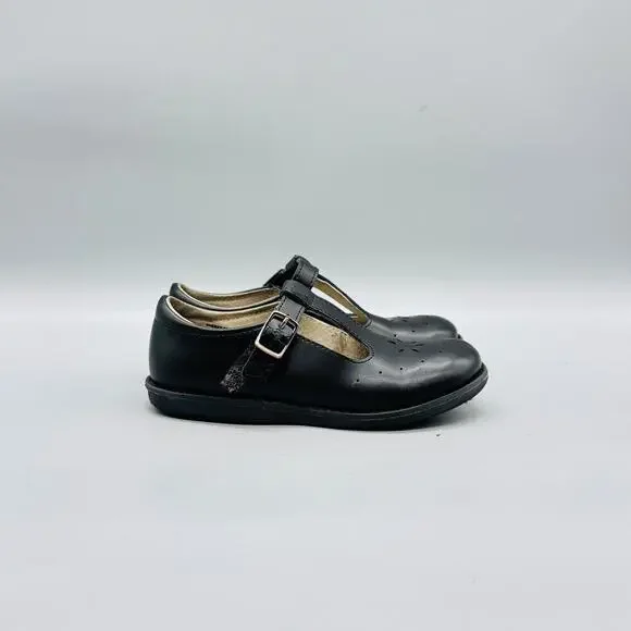 FootMates Shoes Kids Girls 12.5 Black Leather Mary Jane T Strap Dress Flats