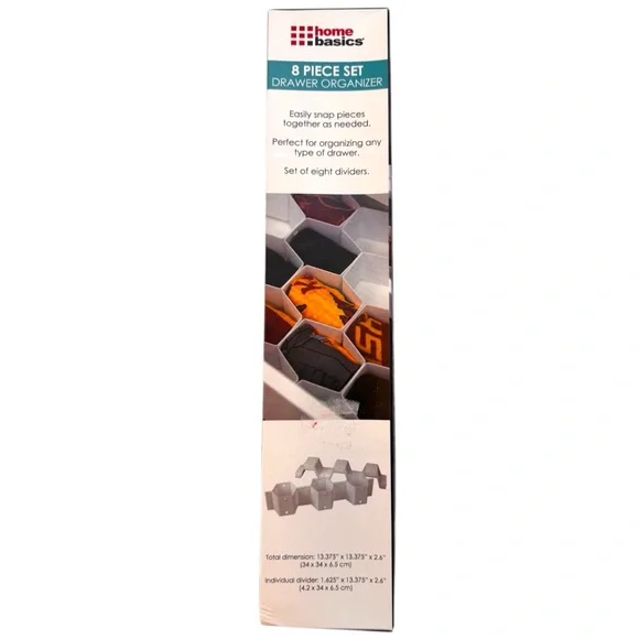 ♛4/$20♛ NWT Home Basics Honeycomb Drawer Organizer Set of 8 Dividers White