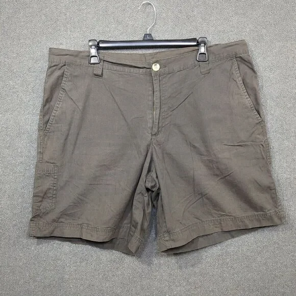 Columbia Shorts Mens 38x9 Brown Cotton Flat Front Pockets Hiking Lightweight