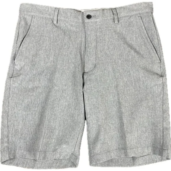 New Greg Norman Mens Golf Shorts 34‎ Grey Stretch Performance Flat Front Active