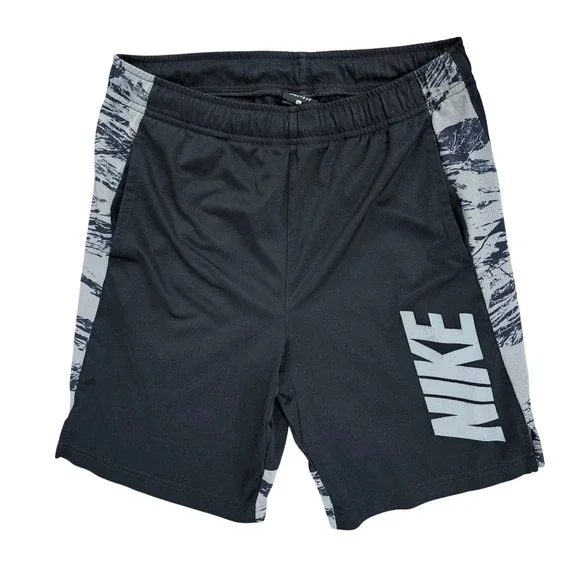 Nike Dri-FIT Mens M Black Graphic Athletic Training Shorts Camo Side Panels