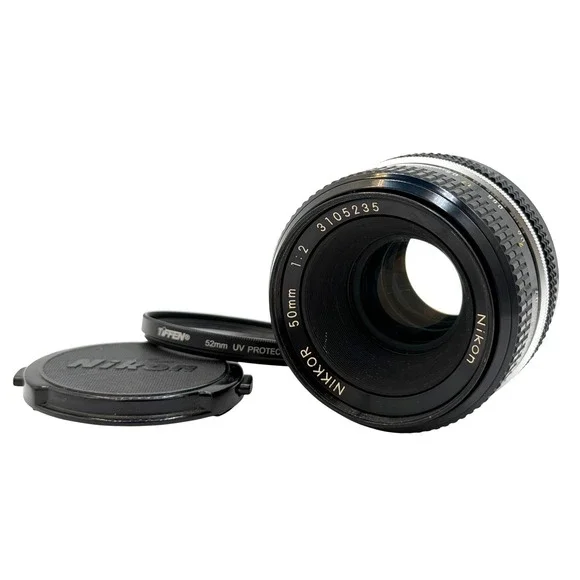 Nikon Nikkor 50mm f2 Ai Manual Focus Prime Lens with 52mm Tiffen UV Filter