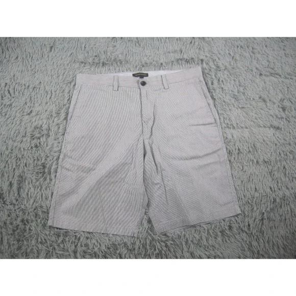 Banana Republic Shorts Mens 34 Blue White Seersucker Chino Casual Flat Front‎