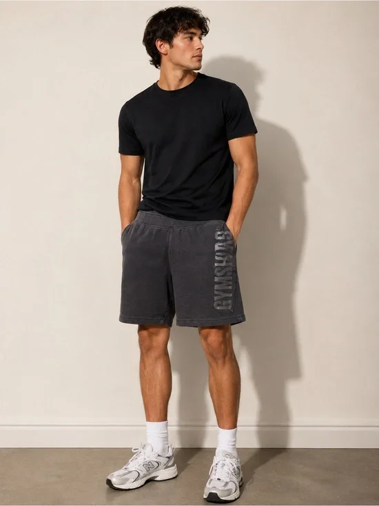 Gymshark Men’s Charcoal Logo Athletic Shorts Size Large