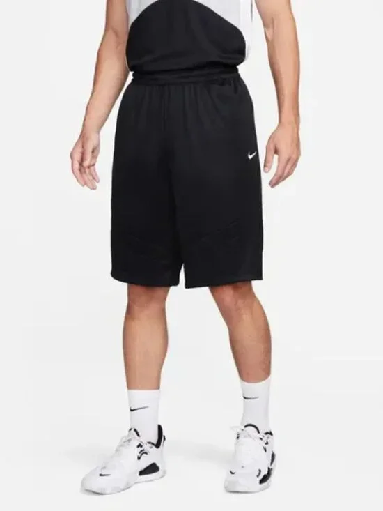 Nike Men's Black Icon Dri-Fit Breathable Knit Elastic Waist Basketball Shorts L