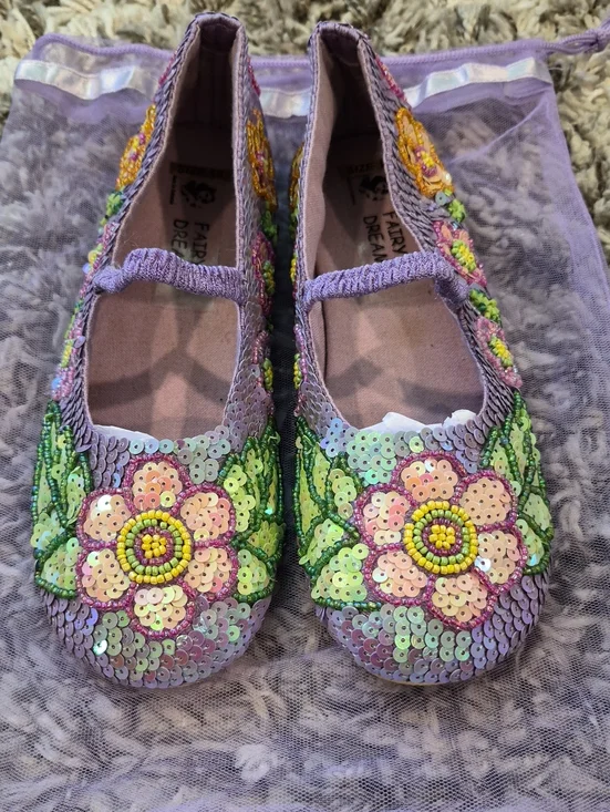 Fairy Dreams Beaded Floral Mary Jane Shoes