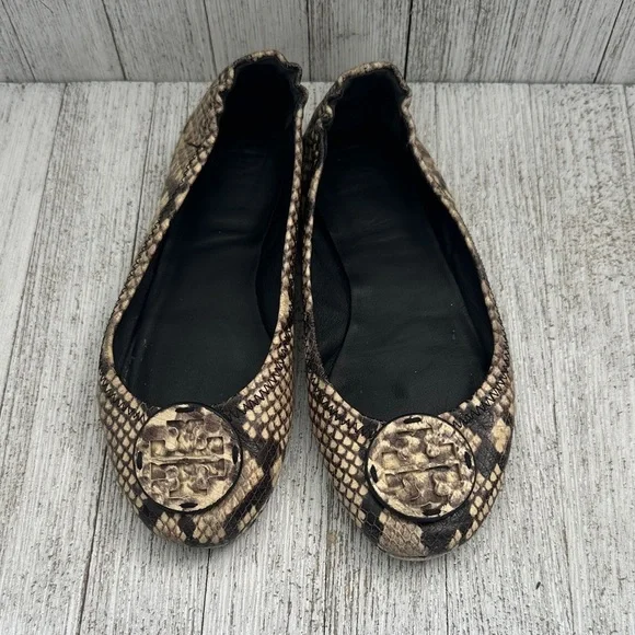 Tory Burch Snakeskin Pattern Minnie travel ballet flats