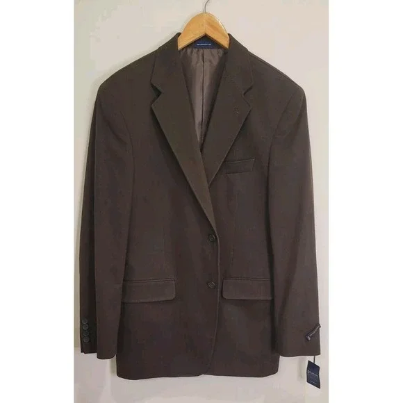 Stafford Men's 40R Suit Jacket Blazer Two Button‎ Cotton Twill Sport Coat READ