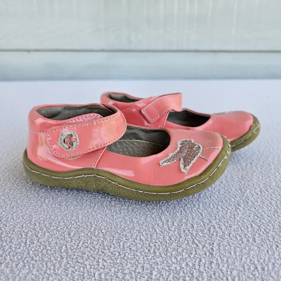 Livie & Luca Pio Pio Sparkle Bird Pink Girl Mary Jane SZ 7 Hook & Loop