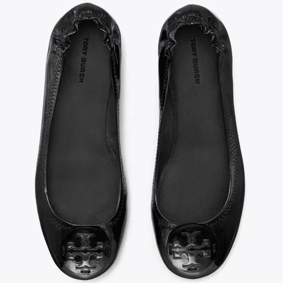 Tory Burch Minnie Travel Patent Leather Ballet Flats Size 5.5