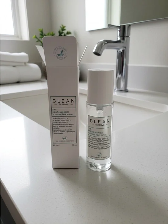 CLEAN RESERVE Elderflower Face Mist 50ml Vegan Toner Makeup Setting Spray