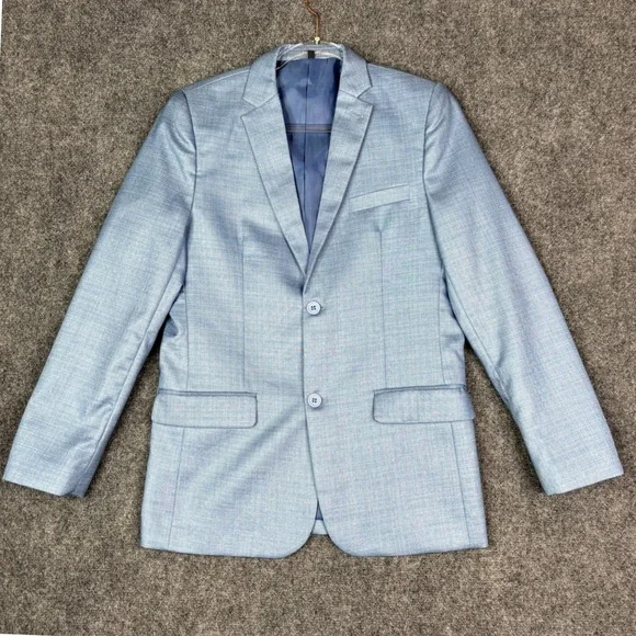 Bocaccio Uomo Mens Light Blue Textured Two Button Blazer Jacket Size 18