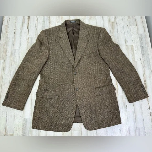 Stafford Vintage Tweed Blazer Men's 42R Classic Fit Wool & Lambswool Herringbone
