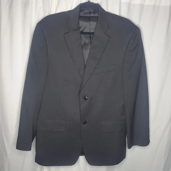 ◇ Haggar Black Pinstriped Men's Classic Blazer Size 40S