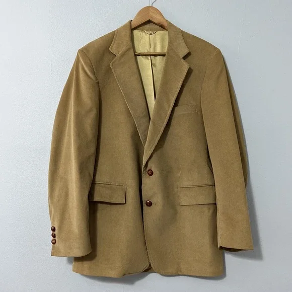 Levi Strauss Tailored Classics Sport Coat Mens 40R Brown Corduroy Jacket Vintage